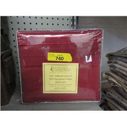 New King 4 Piece Polyester Sheet Set - Red