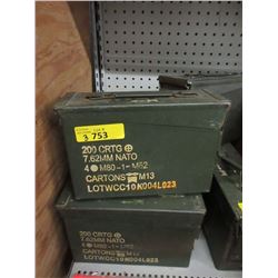 3 Military Surplus Ammo Boxes - 4" x 11" x 7"