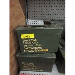 3 Military Surplus Ammo Boxes - 4  x 11  x 7 