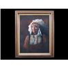 Image 1 : Karen Thayer - Oil on Canvas - Indian Chief #840833