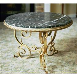 19th C iron marble top coffee table #841055