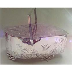Silver Plate English Aesthetic Biscuit Box #841067