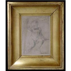 Guercino Pencil Drawing / Study of a Cherub / #841076
