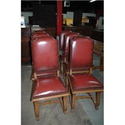 Set of 6 French leather chairs c.1900 #841415