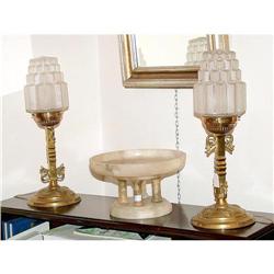 Pair of Art Deco Table lamps Sabino style #841481