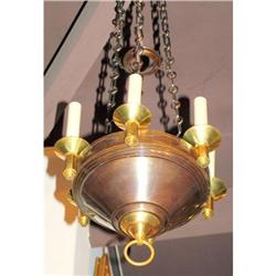 Art Deco quality bronze chandelier  6L #841487