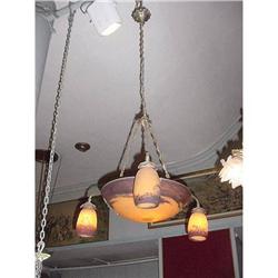 Degue Art Deco signed  5 Lights chandelier #841493