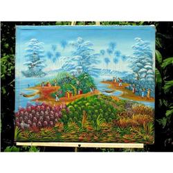 ORIG OIL PAINTING HAITI FANTASY LANDSCAPE #843022