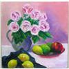Image 1 : ORIG OIL PAINTING STILL LIFE WITH ROSES AND #843029