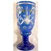 Image 1 : ANTIQUE BOHEMIAN CUT GLASS GOBLET WITH COBALT  #843063