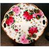 Image 1 : Cake Plate ROSES HP Open Handles Gold ANTIQUE #843097