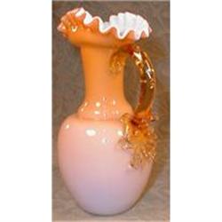 THORN Handle CASED Glass EWER Vase #843105