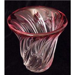   Val St. Lambert Crystal Vase Ruby / Clear #843174