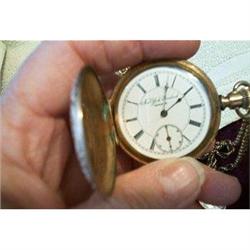 FLORAL HUNTING CASE POCKET WATCH  #843183