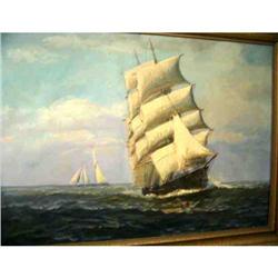 Vintage Ship Illustration Painting T. Bailey #843211