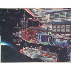 70's Space Ship Star Trek Type Painting #843222
