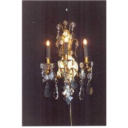 a pair of bronze wall lights with crystal #843227