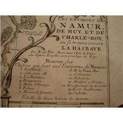 Authentic Circa 1670 map Namur  area  Belgium  #843255