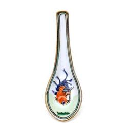 6 Chinese Export Rose Medallion Rooster Spoon #843284