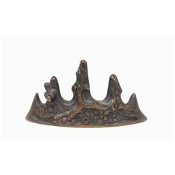 Old Chinese Bronze Scholar Mt Brush Holder Mk #843308