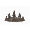 Old Chinese Bronze Scholar Mt Brush Holder Mk #843308