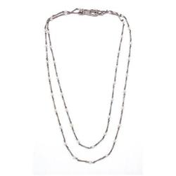 Art Deco Platinum and Pearls Necklace #843414