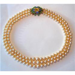 Pearl Necklace with 18Kt Gold Clasp  by Chamuet #843430