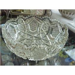 LARGE  VICTORIAN PRESSED GLASS BOWL #843533