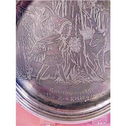 VICTORIAN Silver Baby Dish  Riding Hood #843567