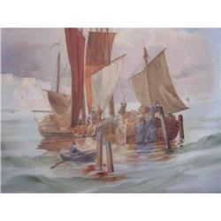 BEAUTIFUL MARINE SHIPS PLATE  #843593