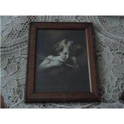 VICTORIAN FRAMED CUPID ASLEEP  ORIGINAL PRINT #843599