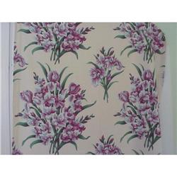 LUSH FLORAL VINTAGE BARKCLOTH PANEL CHIC #843606