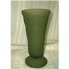 Image 1 : Frosted Glass Vase Green Grape Leaf #843650