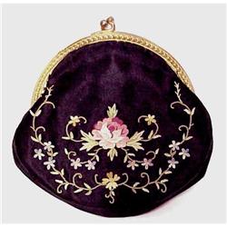 Pretty 20's Cord Embroidered Purse #851808