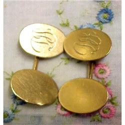 Vict.Gold Top CUFFLINKS Monograms #851822