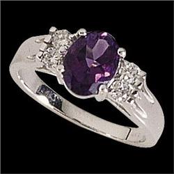 WHITEGold Ring AMETHYST w DIAMONDS  #851882