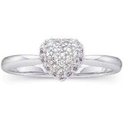 14k WhiteGold Ring DIAMONDS in HEART #851894