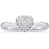 Image 1 : 14k WhiteGold Ring DIAMONDS in HEART #851894