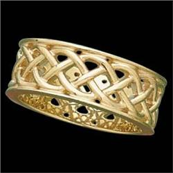 18K GOLD CELTIC Wedding Band SZ 7 #851905