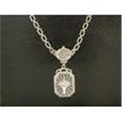 FILIGREE NECKLACE  DIAMONDS Camphor Glass  #851910