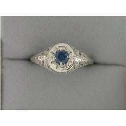 Antique WhiteGold Ring SAPPHIRE Engagement? #851911