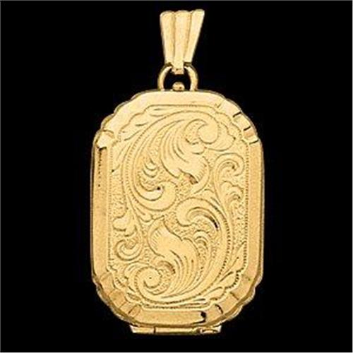 Antique Style 14k Gold Rectangular LOCKET #851917