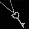 Image 1 : 14k  Necklace KEY DIAMOND HEART #851924