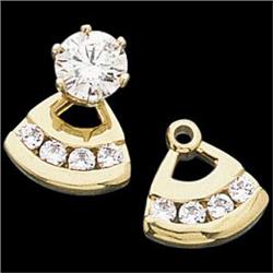 14k EARRING JACKETS w  DIAMONDS #851934