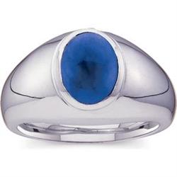 Gents 14k White Gold Ring LAPIS LAZULI  #851938