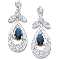 WhiteGold Earrings SAPPHIRE  DIAMONDS #851940