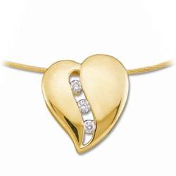  14K Gold HEART Pendant DIAMONDS  14K Gold #851941