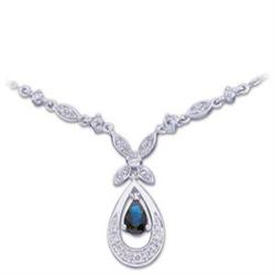 WhiteGold SAPPHIRE DIAMOND Necklace #851943