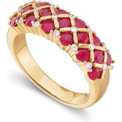 14k RUBY  DIAMOND Wedding Band  #851944