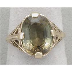 Yellow gold filigree tourmaline ring #851960